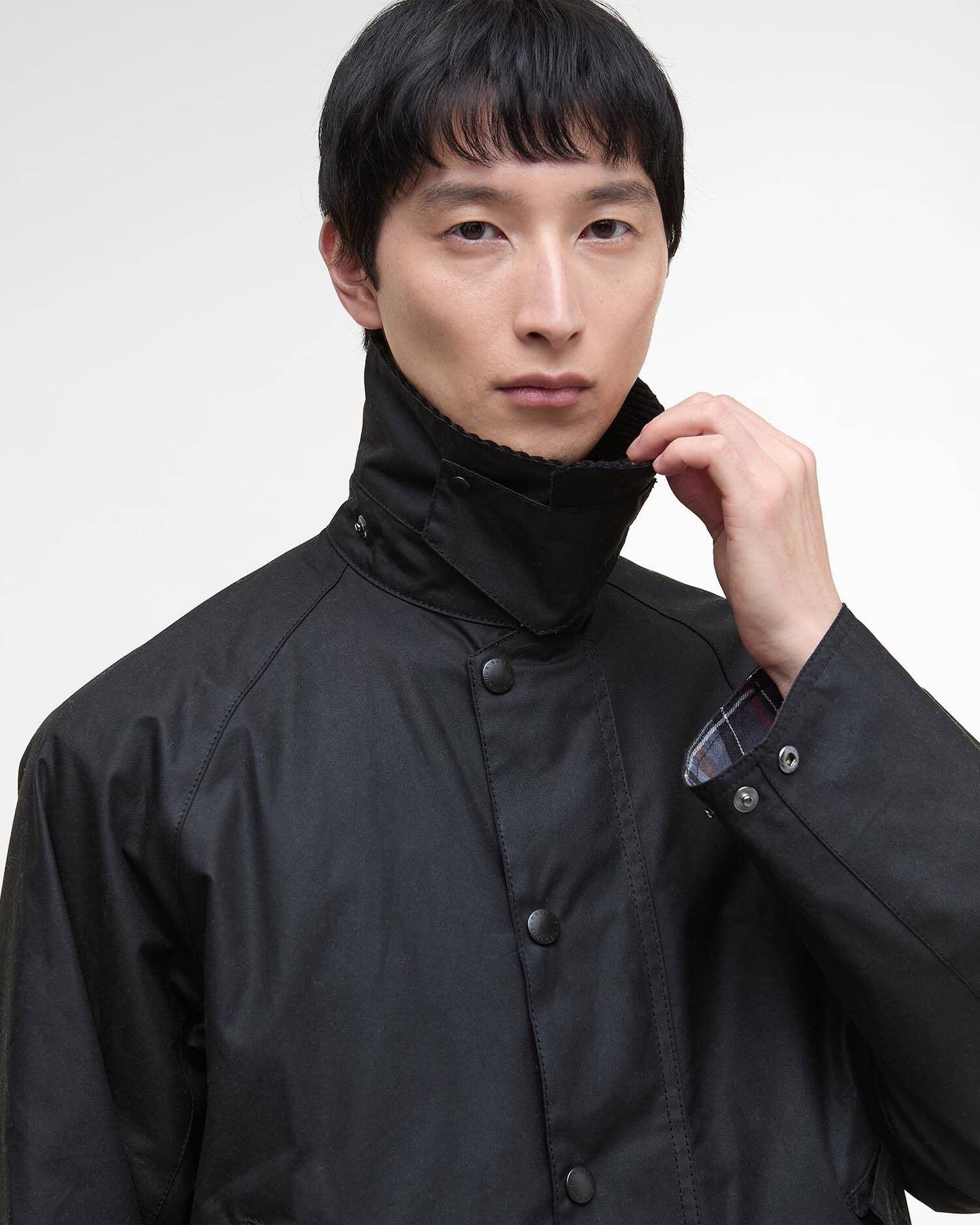 MODIFIED TRANSPORT WAX JACKET - BLACK