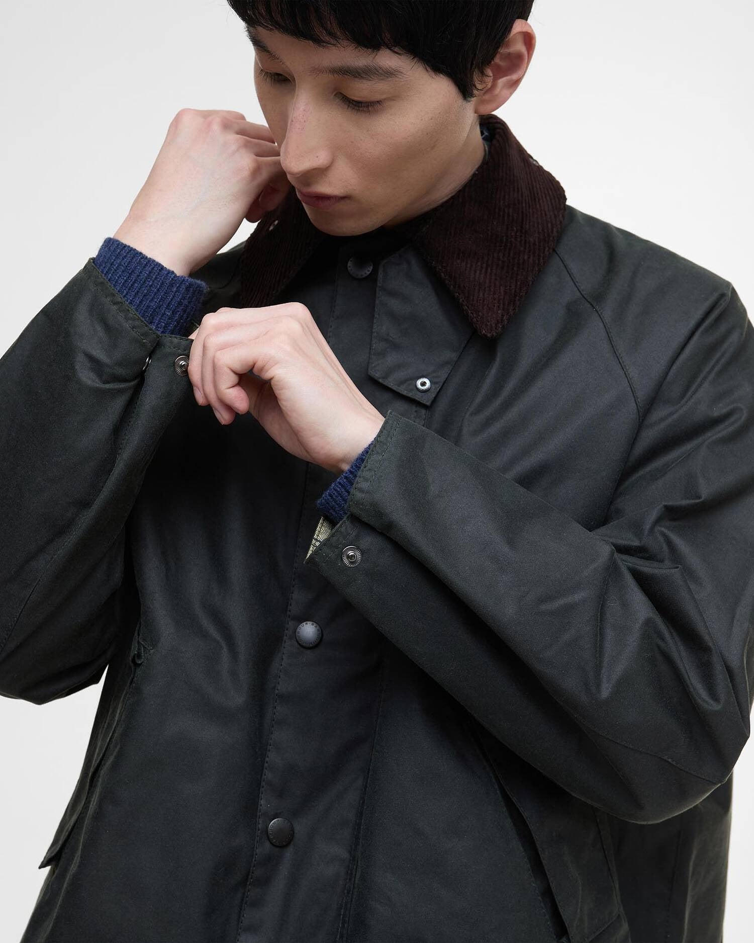 MODIFIED TRANSPORT WAX JACKET - SAGE