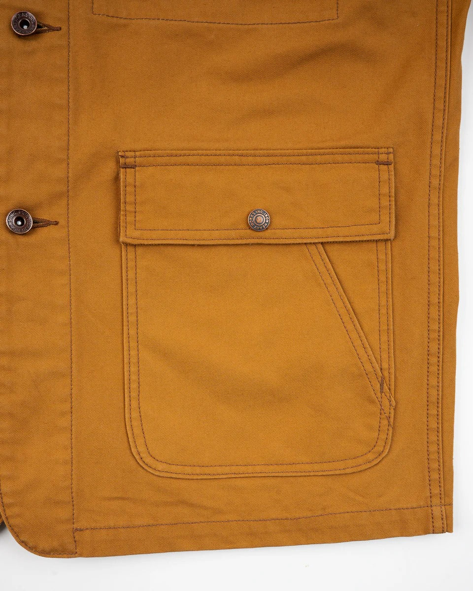 IHJ-148-BRN 10OZ KURASHIKIZOME® ORGANIC COTTON DUCK CHORE JACKET - BROWN