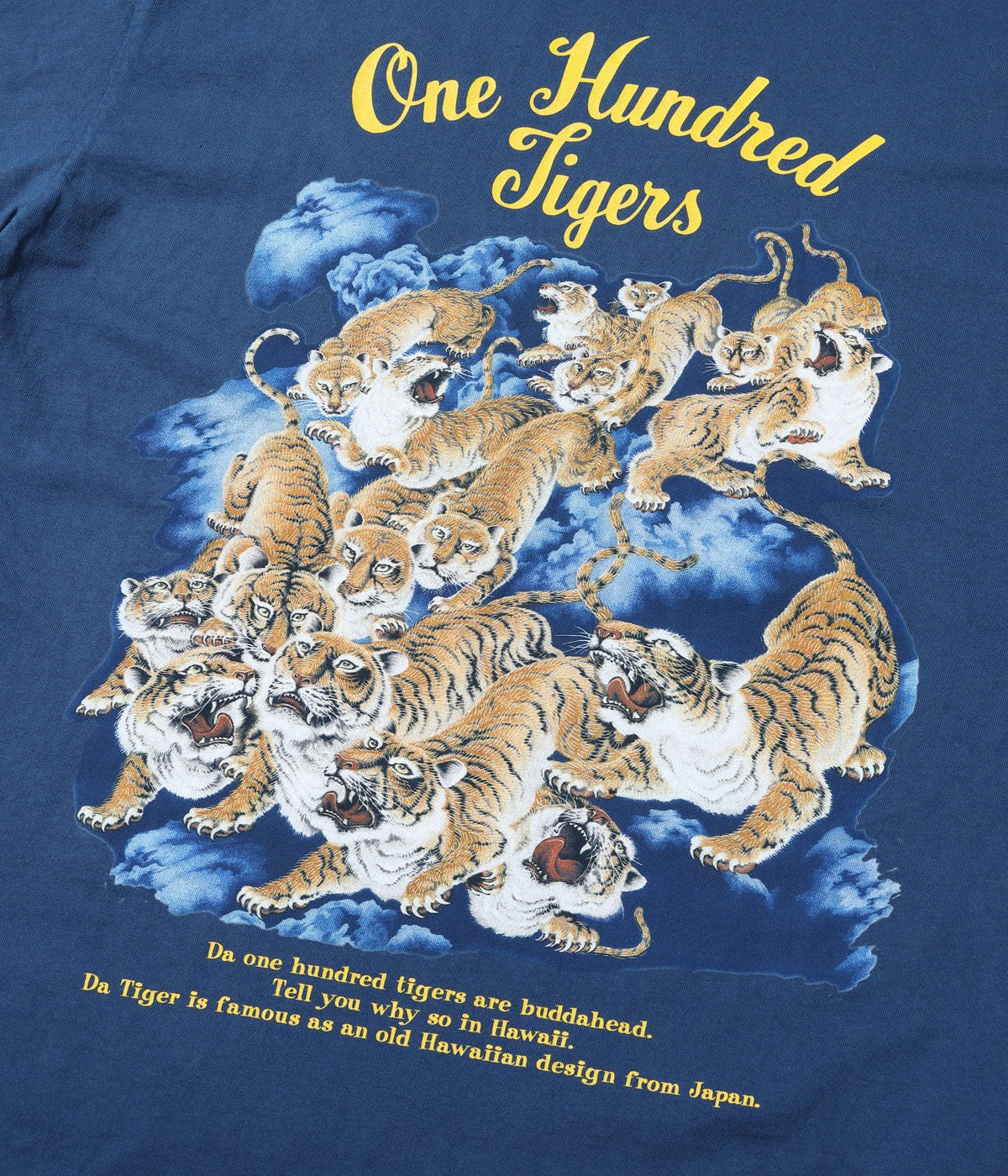 SS79162 SUNSURF PRINT T-SHIRTS “ONE HUNDRED TIGERS - NAVY