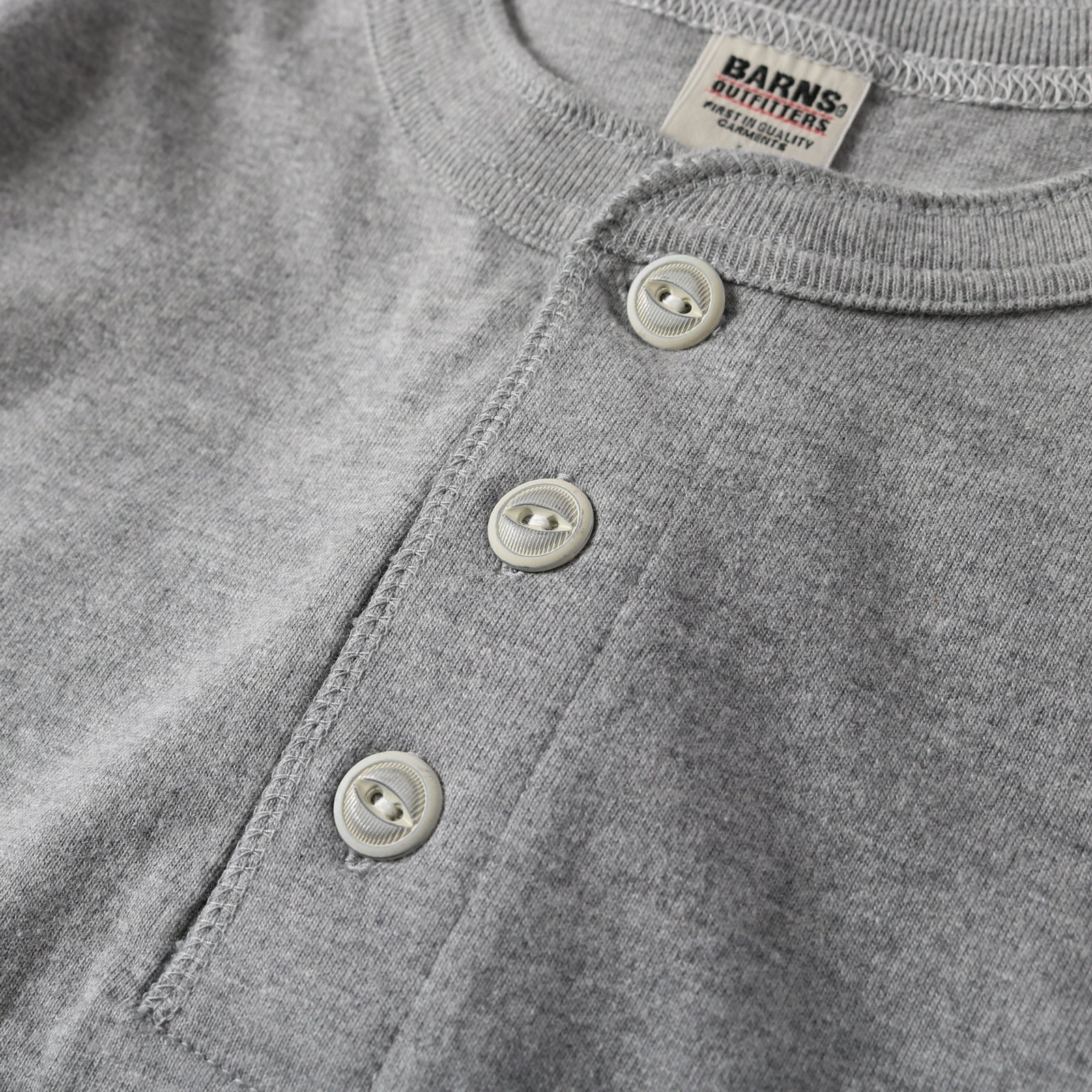 BR-8146SP STANDARD COZUN Henry Neck T-Shirt (Button Works) - GRAY