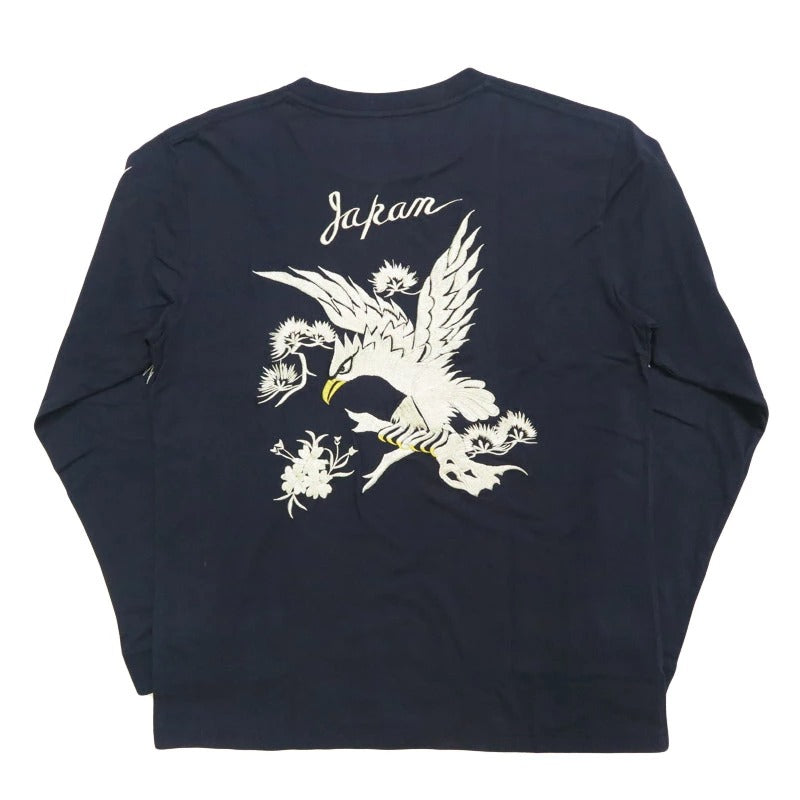 TT69647 LONG SLEEVE SUKA T-SHIRT EMBROIDERED “EAGLE” - NAVY