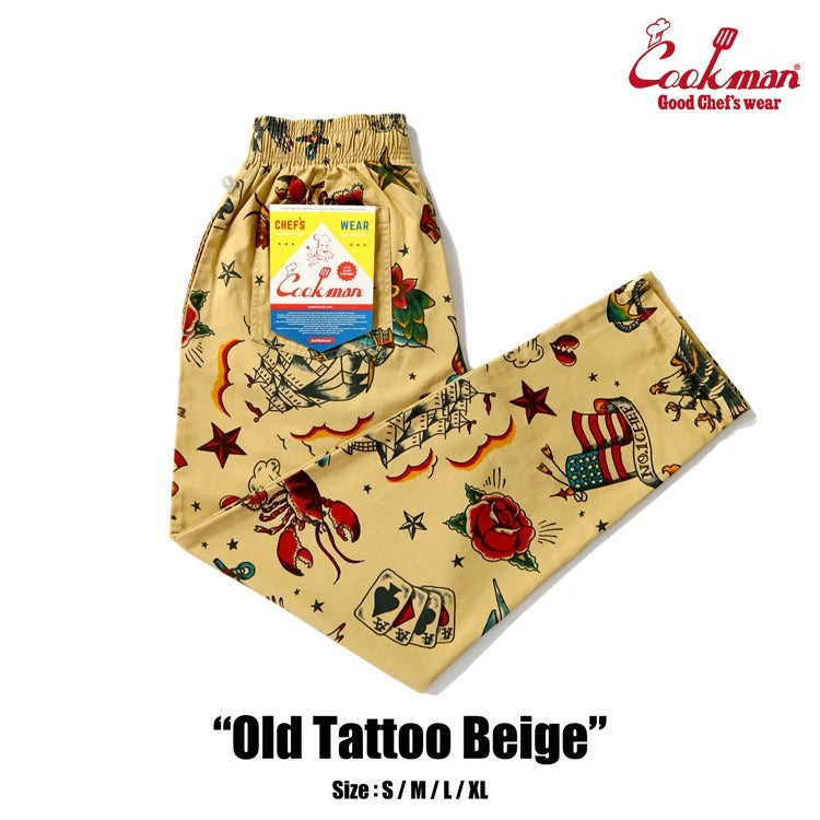 CHEF PANTS OLD TATTOO - BEIGE