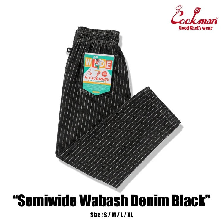CHEF PANTS SEMIWIDE WABASH DENIM  - BLACK