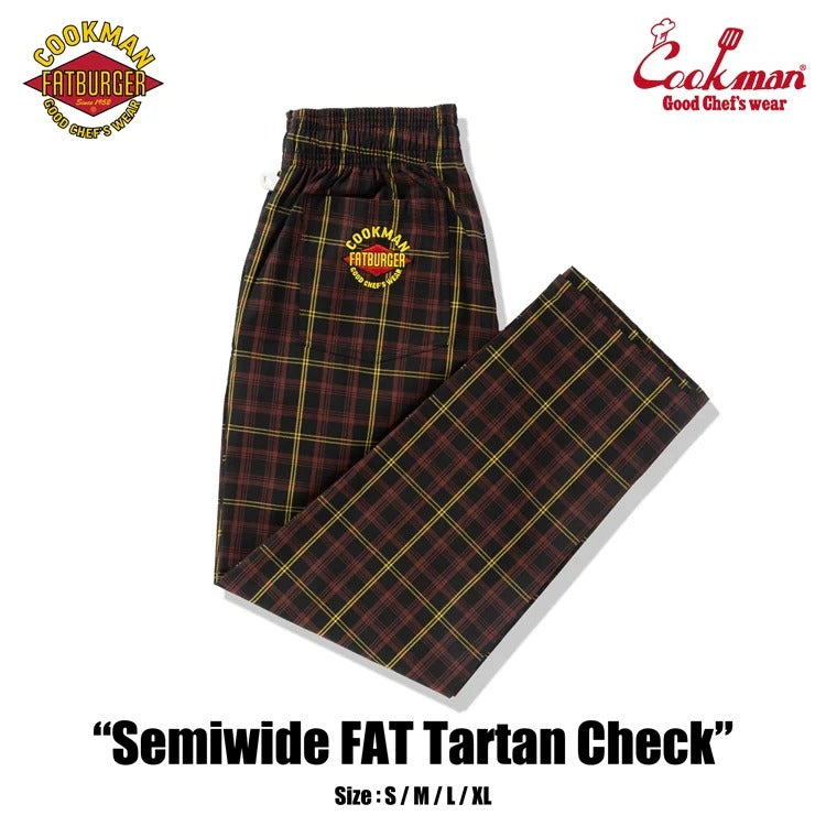 CHEF PANTS SEMIWIDE FAT Tartan Check - RED