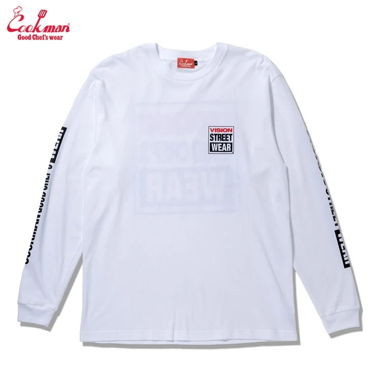 LONG SLEEVE TEES VISION LOGO - WHITE