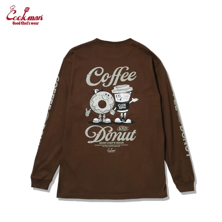 LONG SLEEVE TEES COFFEE & DONUT - DARK BROWN