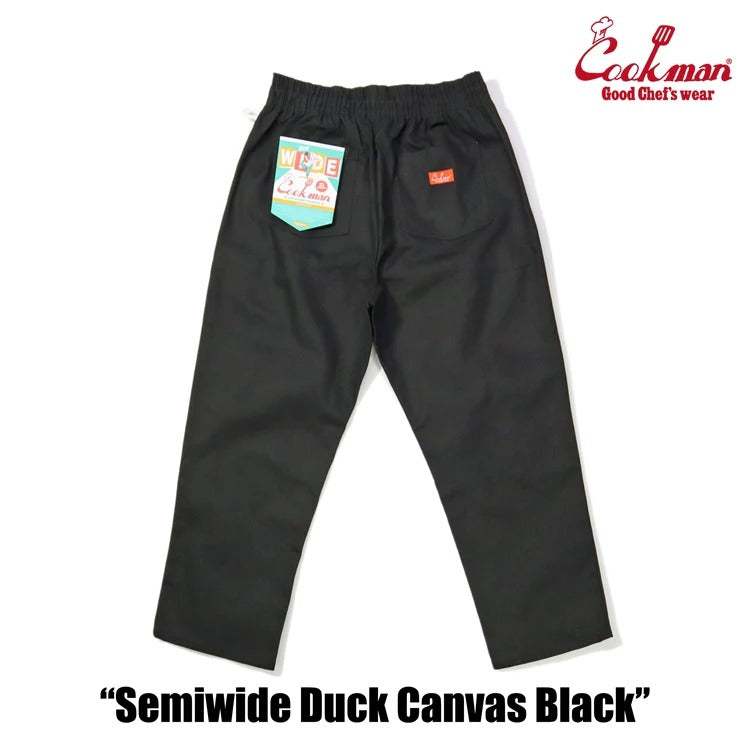 CHEF PANTS SEMIWIDE DUCK CANVAS - BLACK