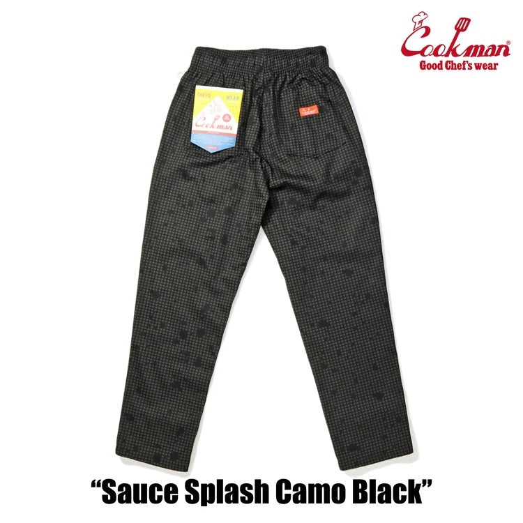 CHEF PANTS SAUCE SPLASH CAMO - BLACK