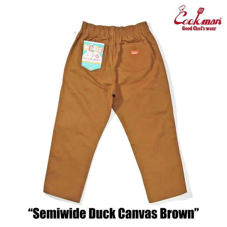 CHEF PANTS SEMIWIDE DUCK CANVAS - BROWN