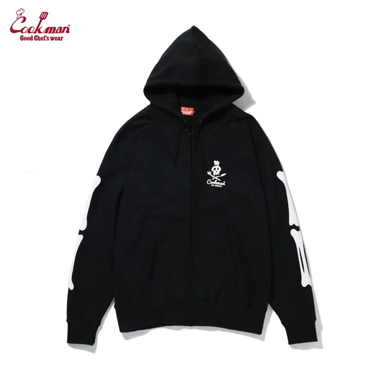 ZIP UP HOODIE SKULL - BLACK
