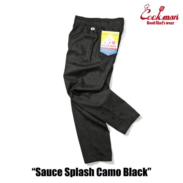 CHEF PANTS SAUCE SPLASH CAMO - BLACK