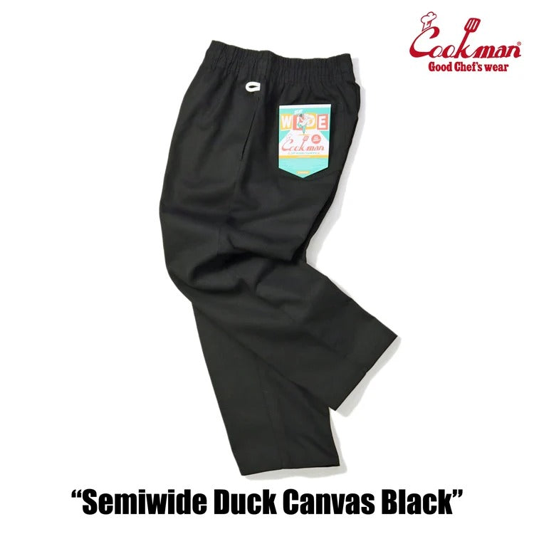 CHEF PANTS SEMIWIDE DUCK CANVAS - BLACK
