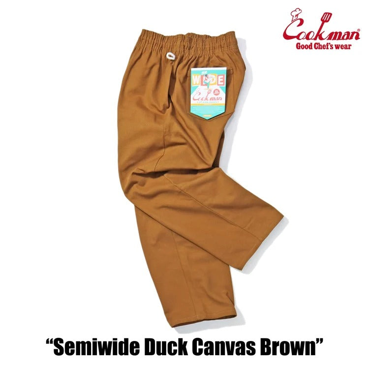CHEF PANTS SEMIWIDE DUCK CANVAS - BROWN