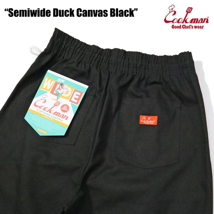 CHEF PANTS SEMIWIDE DUCK CANVAS - BLACK