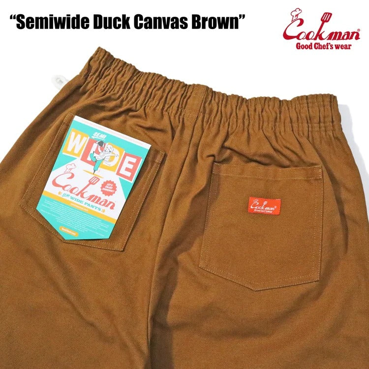 CHEF PANTS SEMIWIDE DUCK CANVAS - BROWN