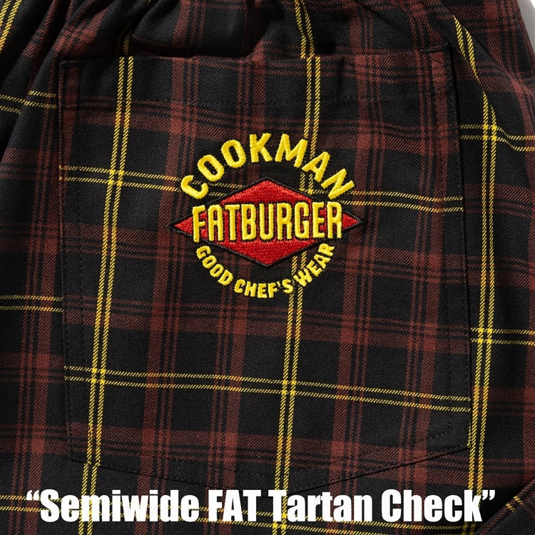 CHEF PANTS SEMIWIDE FAT Tartan Check - RED