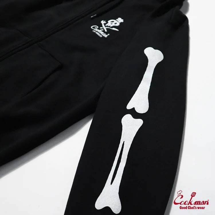 ZIP UP HOODIE SKULL - BLACK