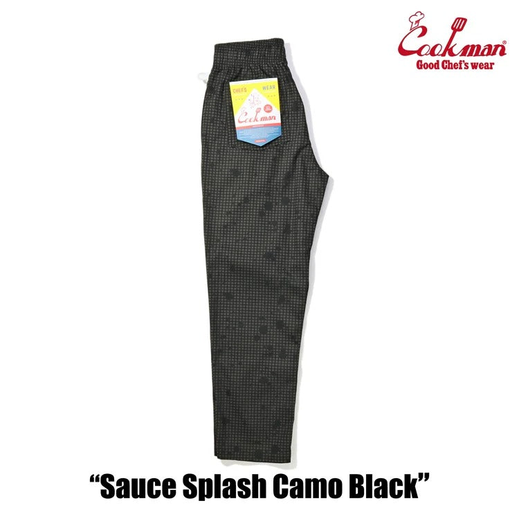 CHEF PANTS SAUCE SPLASH CAMO - BLACK