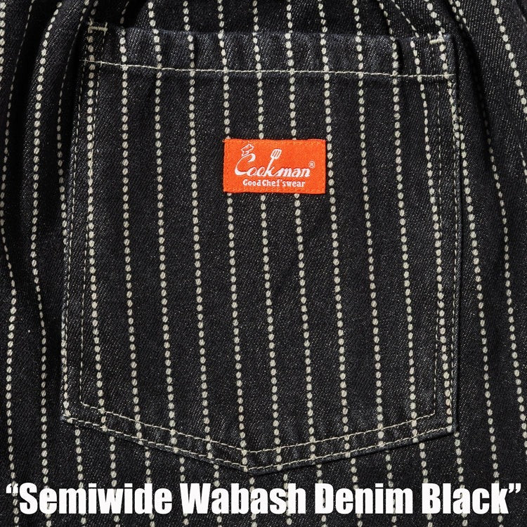 CHEF PANTS SEMIWIDE WABASH DENIM  - BLACK