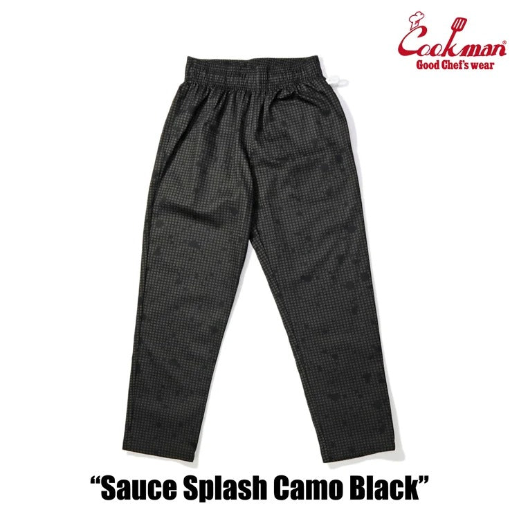 CHEF PANTS SAUCE SPLASH CAMO - BLACK