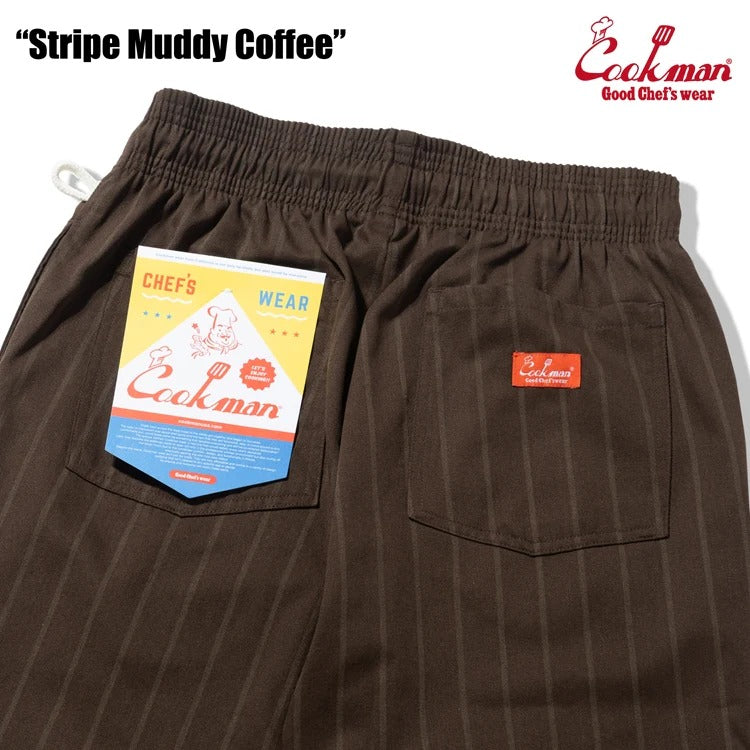 CHEF PANTS STRIPE MUDDY - Coffee