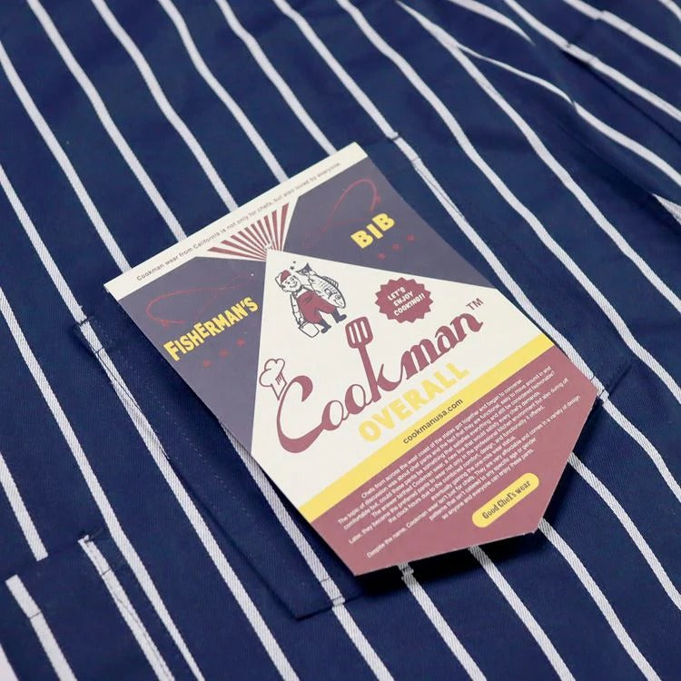 FISHERMAN'S BIB OVERALL STRIPE - NAVY