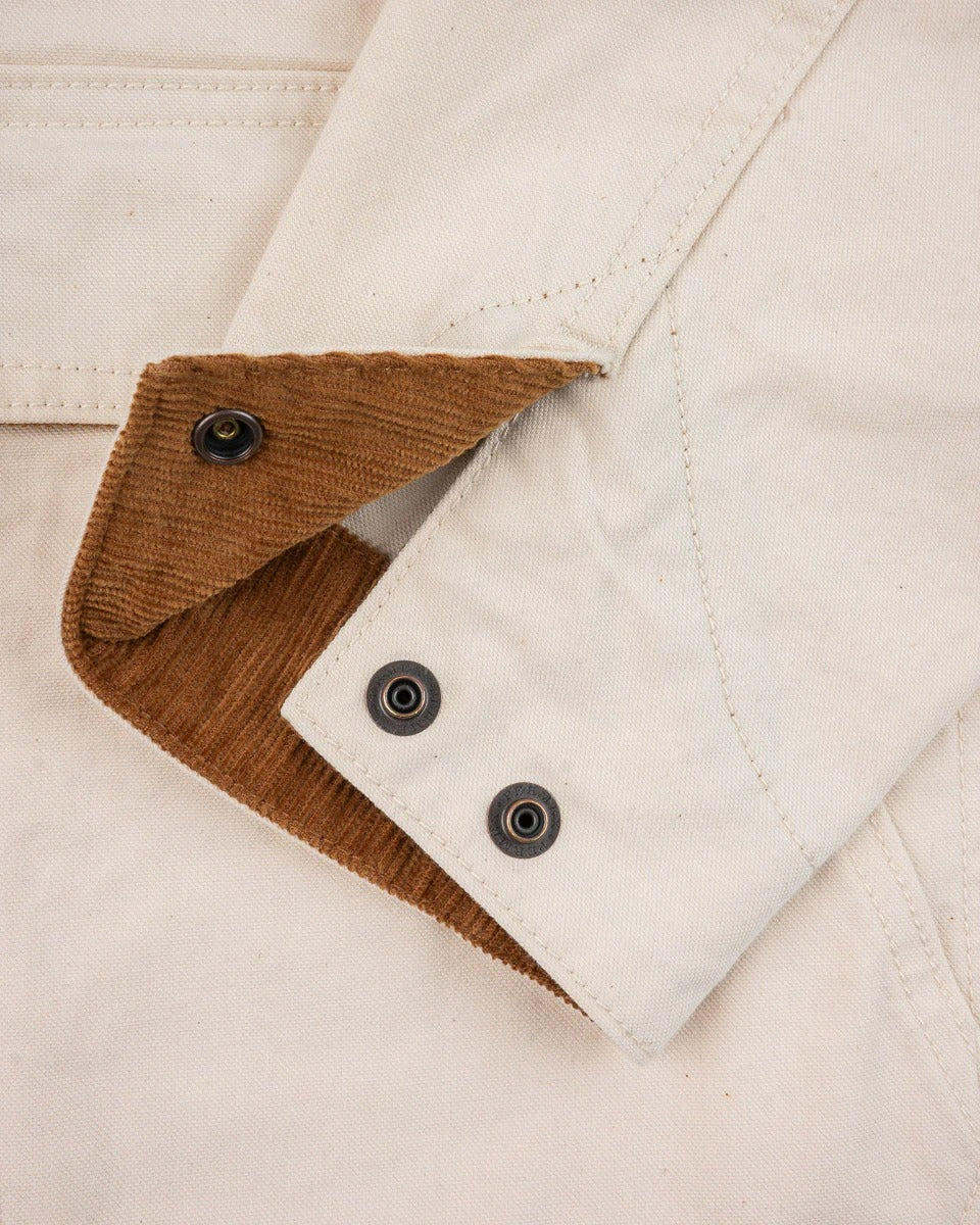 IHJ-148-IVO 10OZ KURASHIKIZOME® ORGANIC COTTON DUCK CHORE JACKET - IVORY