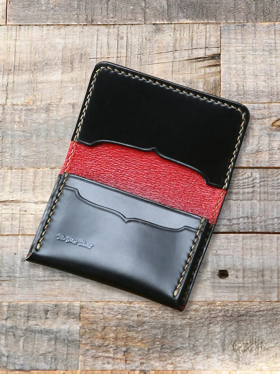FN-C4C4-3 CORDOVAN CARD CASE - BLACK