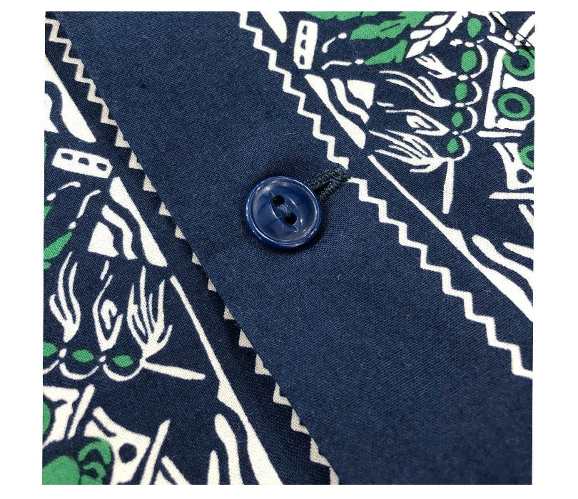 SC39466 NATIVE AMERICAN BANDANA PRINT OPEN SHIRT - NAVY