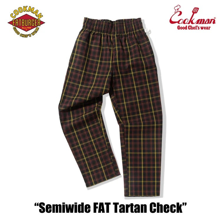 CHEF PANTS SEMIWIDE FAT Tartan Check - RED
