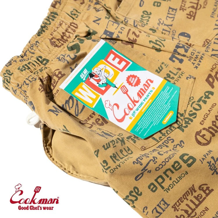 CHEF PANTS SEMIWIDE WASHED DUCK CANVAS CHEERS - BEIGE