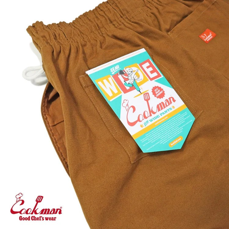 CHEF PANTS SEMIWIDE DUCK CANVAS - BROWN