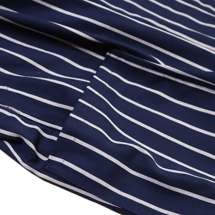 FISHERMAN'S BIB OVERALL STRIPE - NAVY