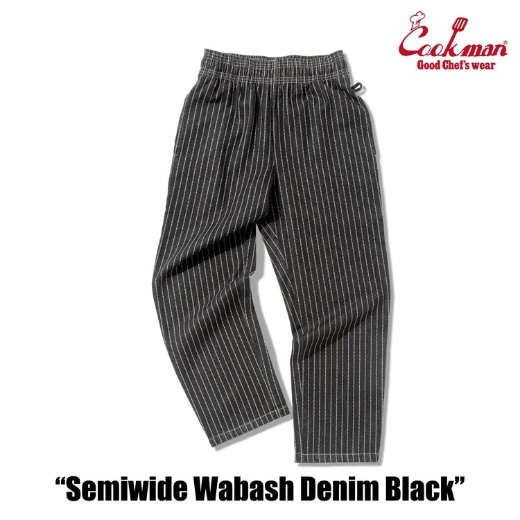 CHEF PANTS SEMIWIDE WABASH DENIM  - BLACK