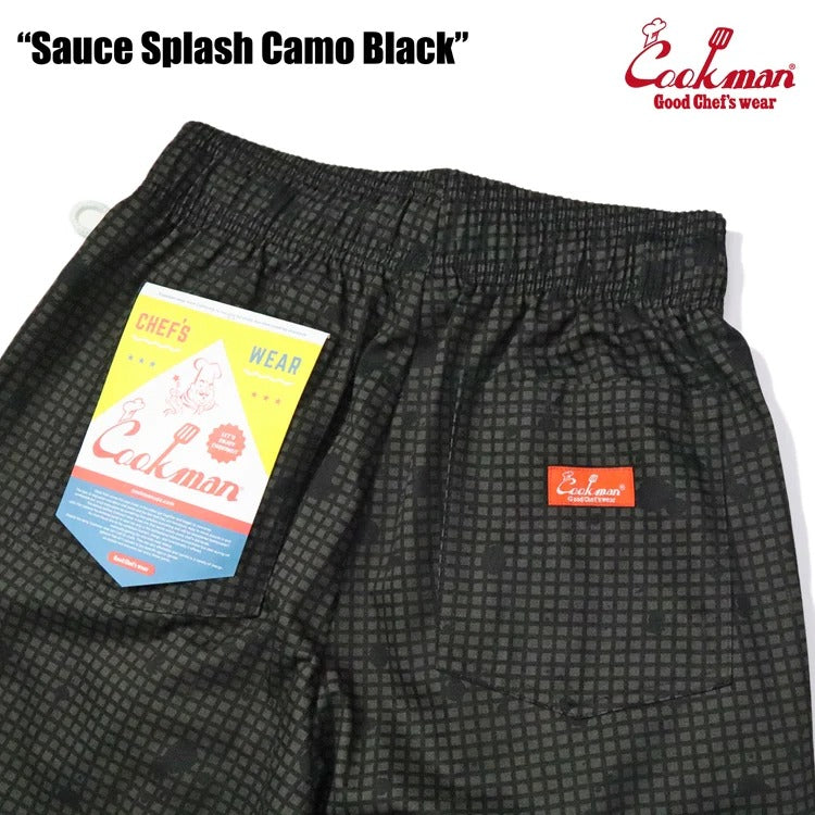 CHEF PANTS SAUCE SPLASH CAMO - BLACK