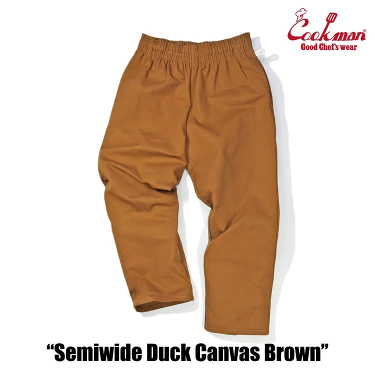 CHEF PANTS SEMIWIDE DUCK CANVAS - BROWN