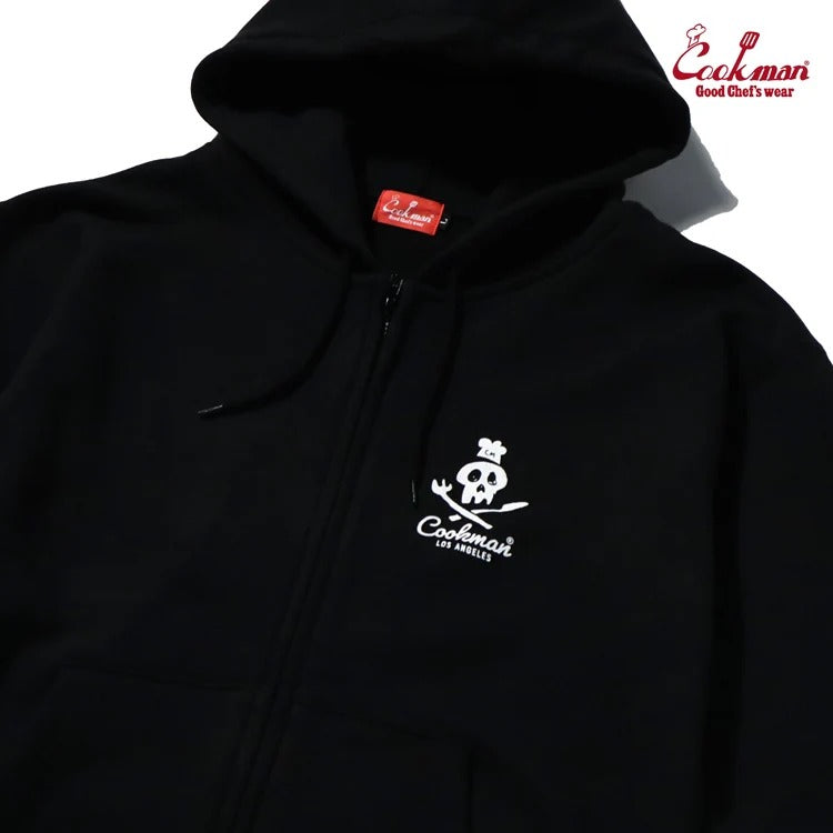 ZIP UP HOODIE SKULL - BLACK