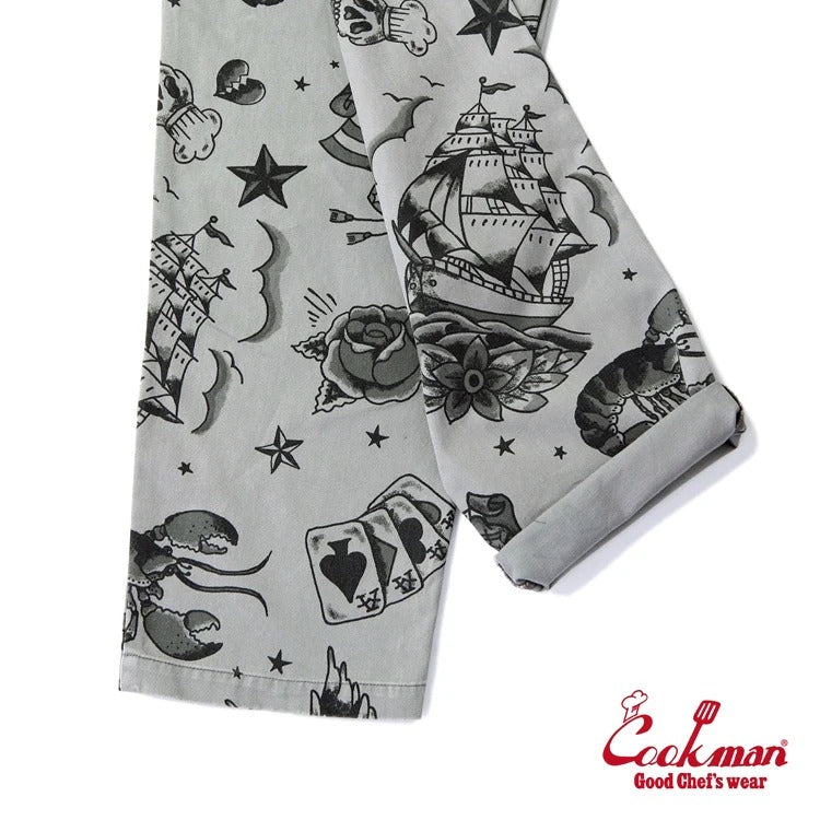 CHEF PANTS OLD TATTOO - GRAY