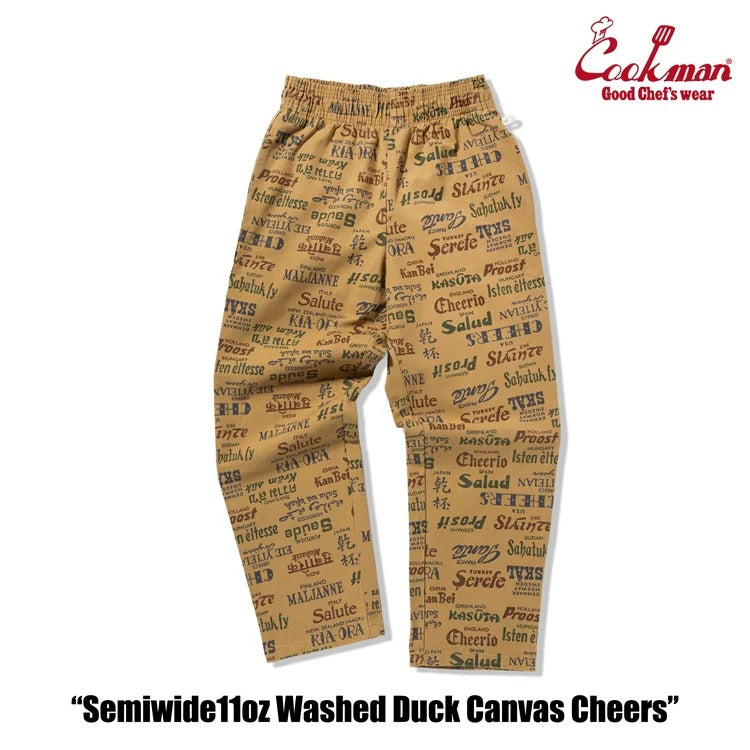 CHEF PANTS SEMIWIDE WASHED DUCK CANVAS CHEERS - BEIGE