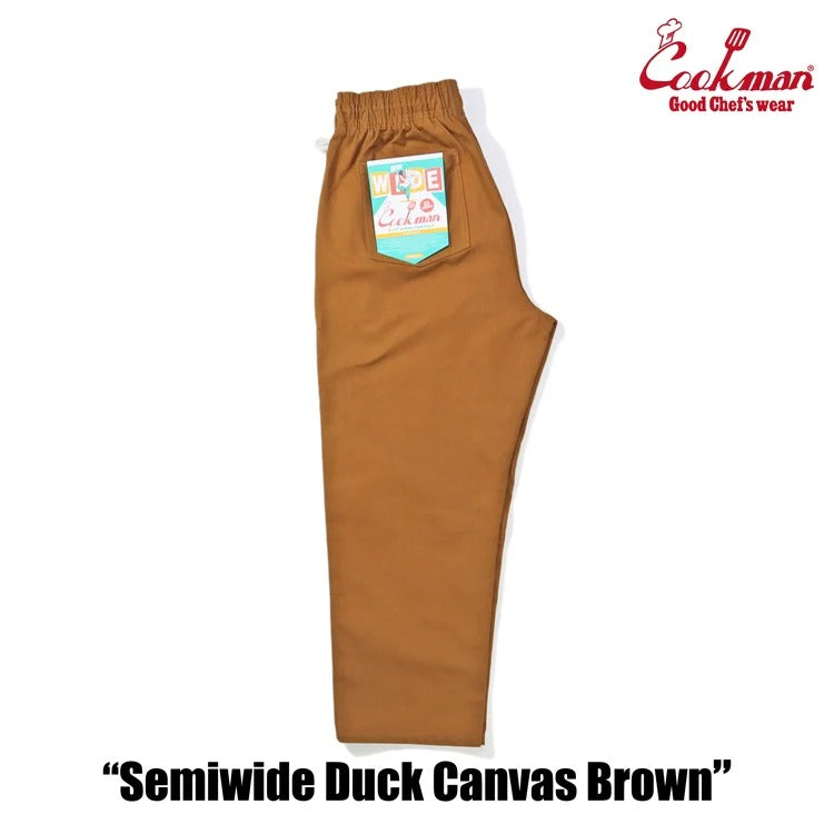 CHEF PANTS SEMIWIDE DUCK CANVAS - BROWN
