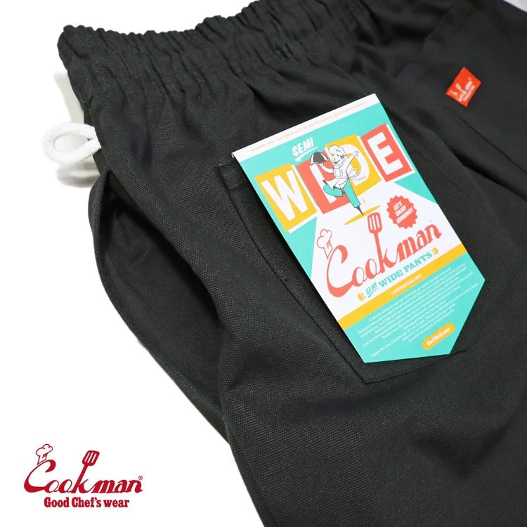 CHEF PANTS SEMIWIDE DUCK CANVAS - BLACK