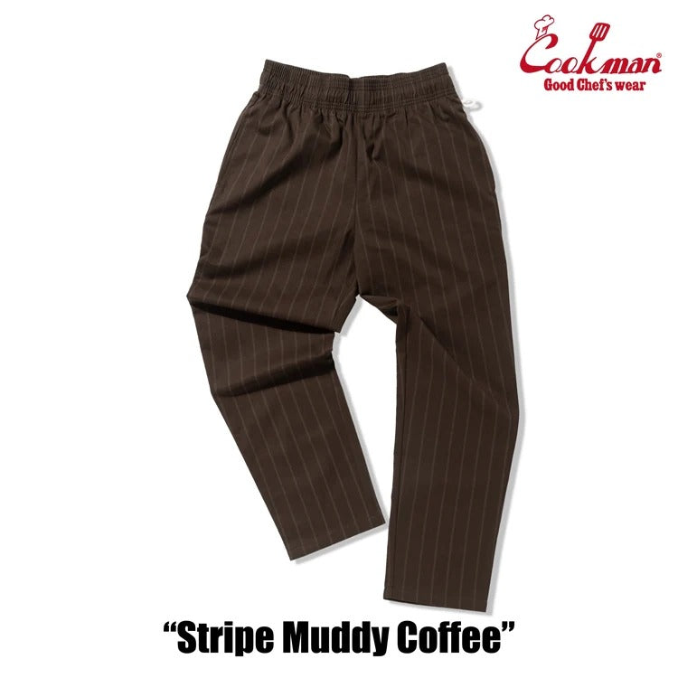 CHEF PANTS STRIPE MUDDY - Coffee