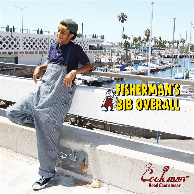 FISHERMAN'S BIB OVERALL HICKORY - NAVY