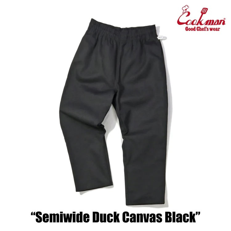 CHEF PANTS SEMIWIDE DUCK CANVAS - BLACK