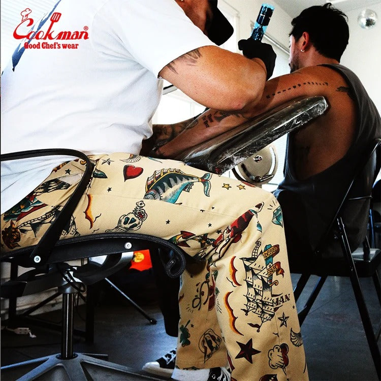 CHEF PANTS OLD TATTOO - BEIGE