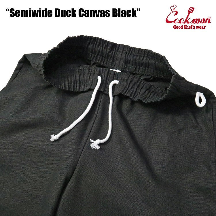 CHEF PANTS SEMIWIDE DUCK CANVAS - BLACK