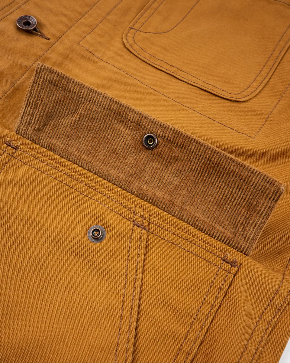 IHJ-148-BRN 10OZ KURASHIKIZOME® ORGANIC COTTON DUCK CHORE JACKET - BROWN