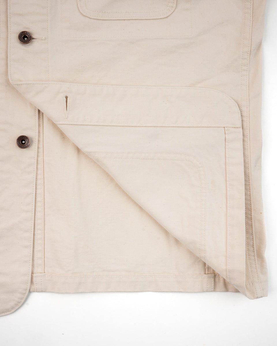 IHJ-148-IVO 10OZ KURASHIKIZOME® ORGANIC COTTON DUCK CHORE JACKET - IVORY