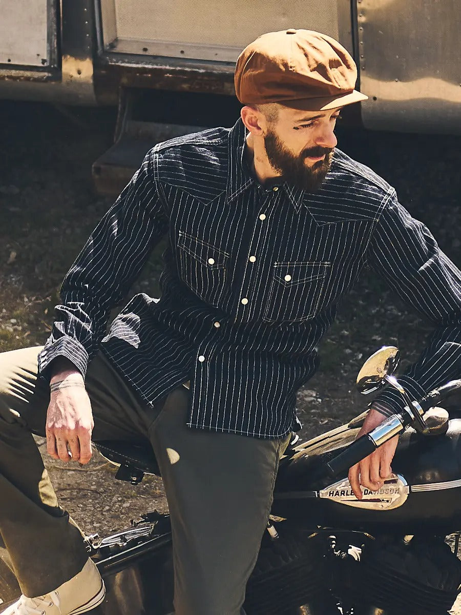 FN-SDW-701L 10ozDENIM WABASH WESTERN SHIRT - INDIGO